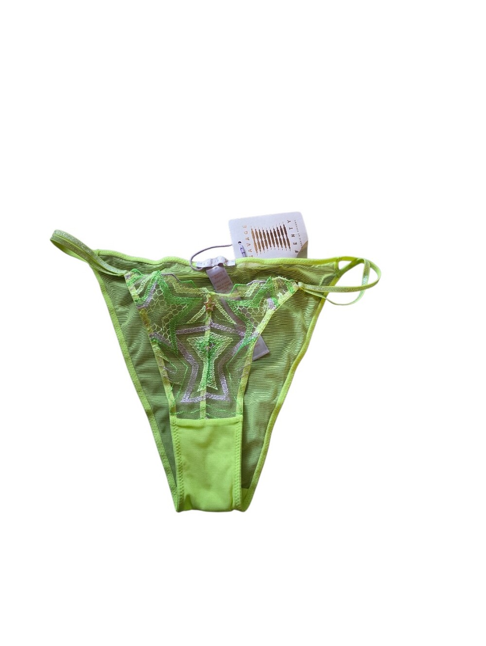 Savage X Fenty Shining Star Lace String Bikini Panties sz medium nwt